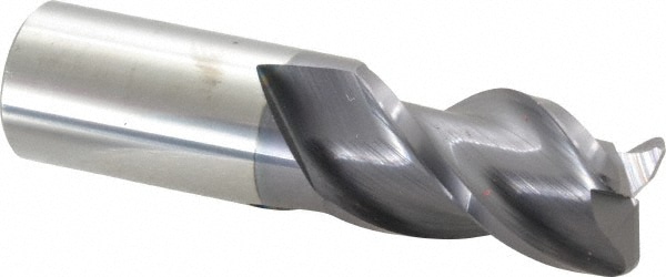 Corner Radius End Mill: 1" Dia, 1-3/4" LOC, 1/8" Radius, 3 Flutes, Solid Carbide