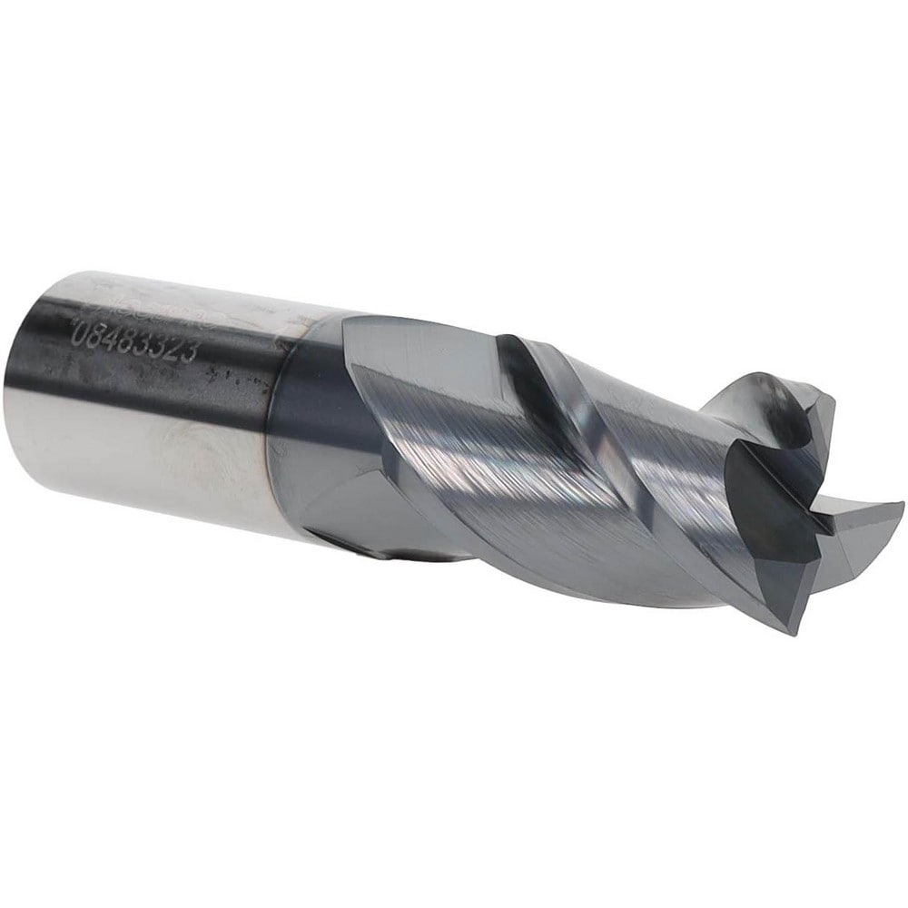 Corner Radius End Mill: 1" Dia, 1-3/4" LOC, 0.015" Radius, 3 Flutes, Solid Carbide