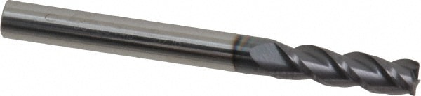 Corner Radius End Mill: 3/16" Dia, 5/8" LOC, 0.015" Radius, 3 Flutes, Solid Carbide