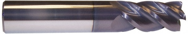 Accupro 12183770 Corner Radius End Mill: 3/8" Dia, 3" LOC, 0.09" Radius, 4 Flutes, Solid Carbide 