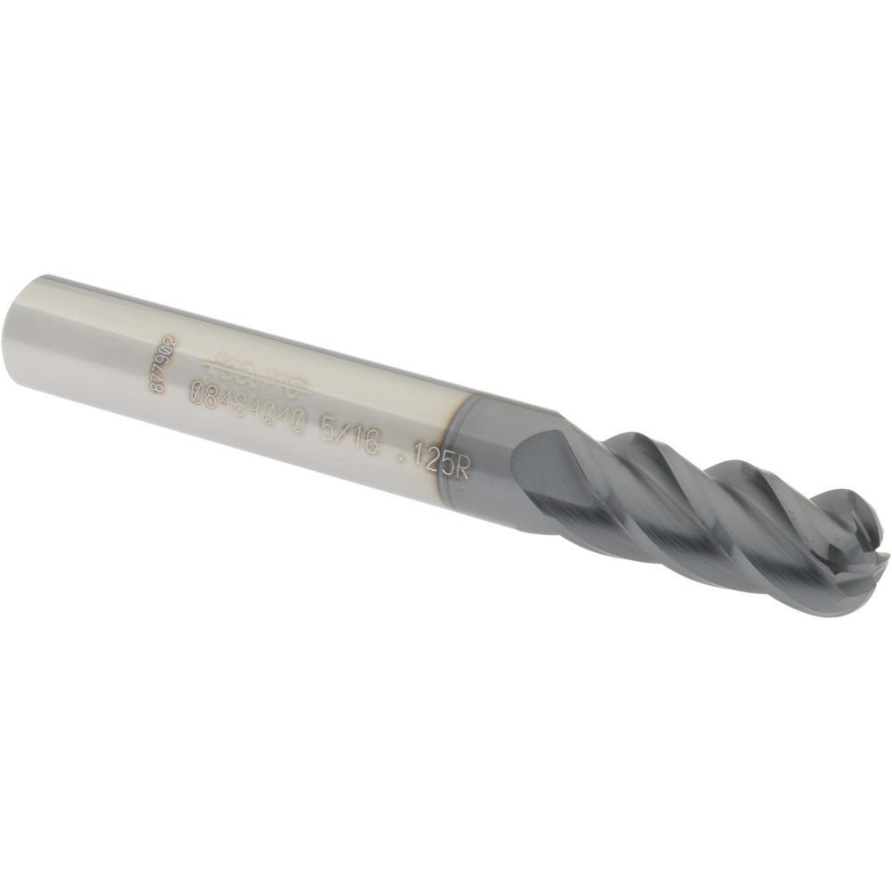 Accupro 12182507 Corner Radius End Mill: 5/16" Dia, 3/4" LOC, 1/8" Radius, 4 Flutes, Solid Carbide 