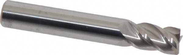 Corner Radius End Mill: 5/16" Dia, 1/2" LOC, 0.01" Radius, 4 Flutes, Solid Carbide