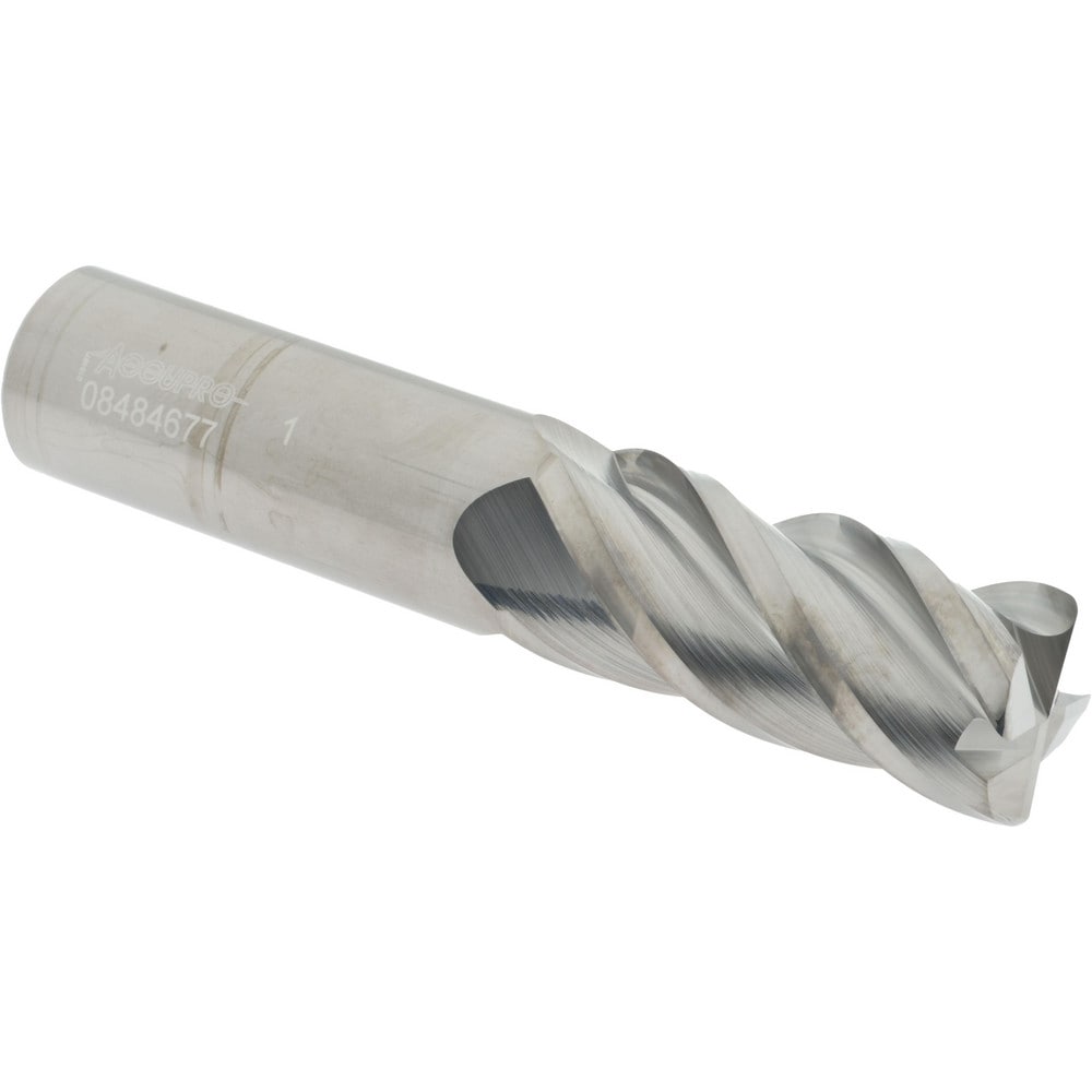 Corner Radius End Mill: 1" Dia, 2-1/4" LOC, 0.06" Radius, 4 Flutes, Solid Carbide