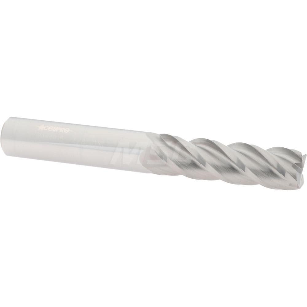 Corner Radius End Mill: 5/8" Dia, 2-1/8" LOC, 0.03" Radius, 4 Flutes, Solid Carbide