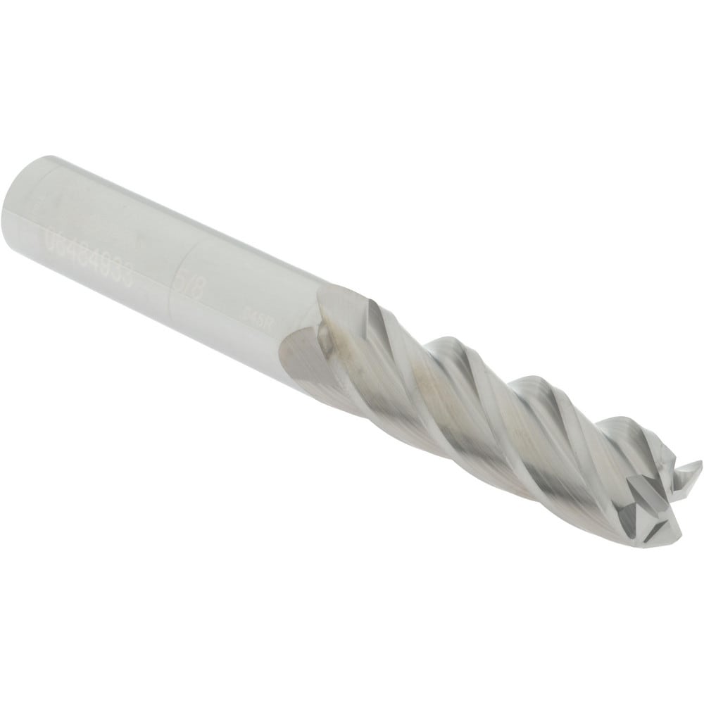 Corner Radius End Mill: 5/8" Dia, 2-1/8" LOC, 0.045" Radius, 4 Flutes, Solid Carbide