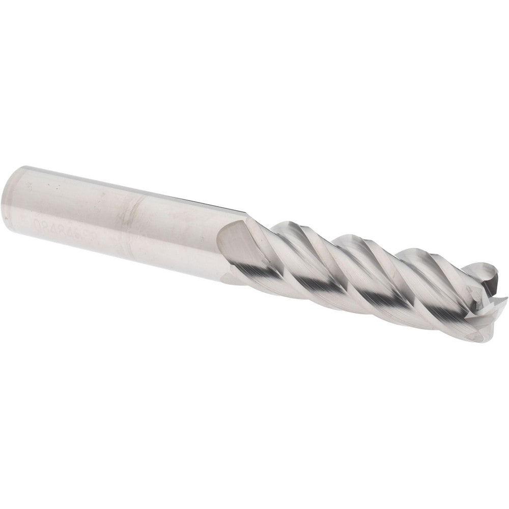 Corner Radius End Mill: 5/8" Dia, 2-1/8" LOC, 0.09" Radius, 4 Flutes, Solid Carbide