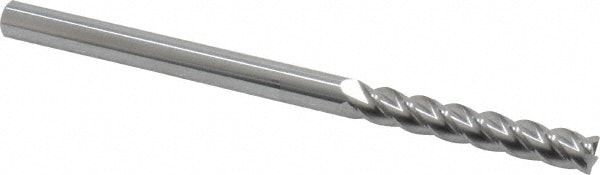 Accupro 12183227 Corner Radius End Mill: 1/4" Dia, 1-1/2" LOC, 0.015" Radius, 4 Flutes, Solid Carbide 