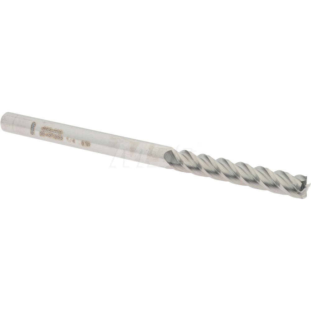 Accupro 12183229 Corner Radius End Mill: 1/4" Dia, 1-1/2" LOC, 0.03" Radius, 4 Flutes, Solid Carbide 