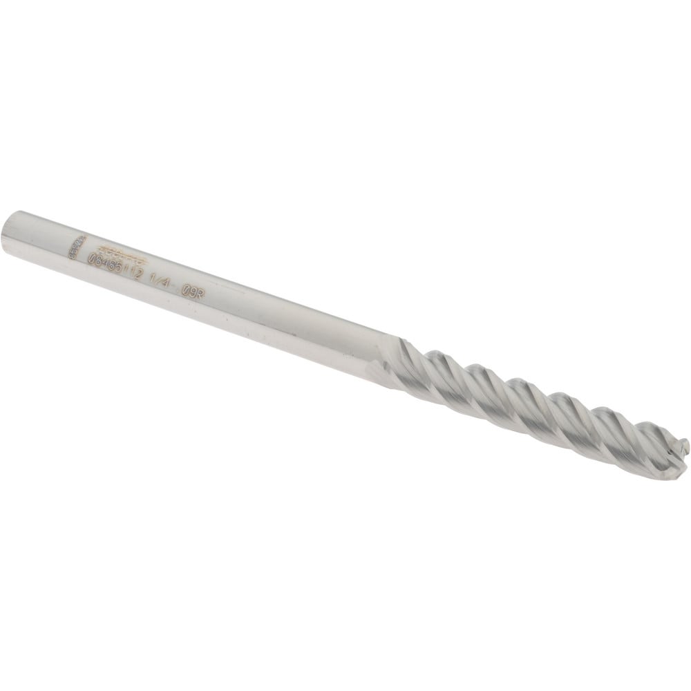 Accupro 12183232 Corner Radius End Mill: 1/4" Dia, 1-1/2" LOC, 0.09" Radius, 4 Flutes, Solid Carbide 