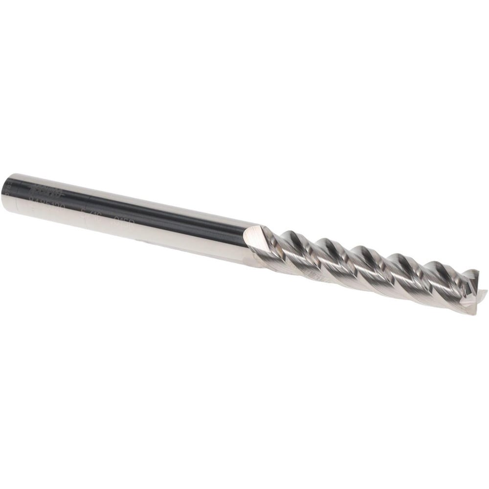 Corner Radius End Mill: 5/16" Dia, 1-5/8" LOC, 0.015" Radius, 4 Flutes, Solid Carbide