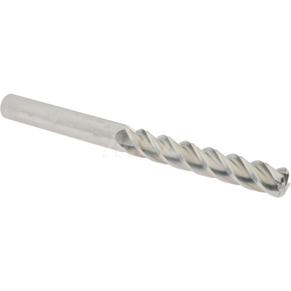 Accupro 12183308 Corner Radius End Mill: 1/2" Dia, 3" LOC, 1/8" Radius, 4 Flutes, Solid Carbide Image