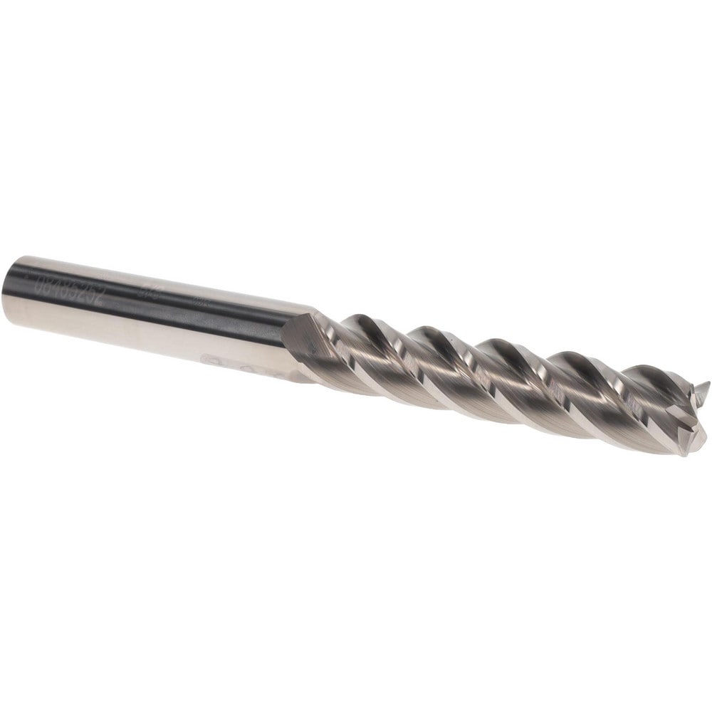 Corner Radius End Mill: 5/8" Dia, 3" LOC, 0.03" Radius, 4 Flutes, Solid Carbide