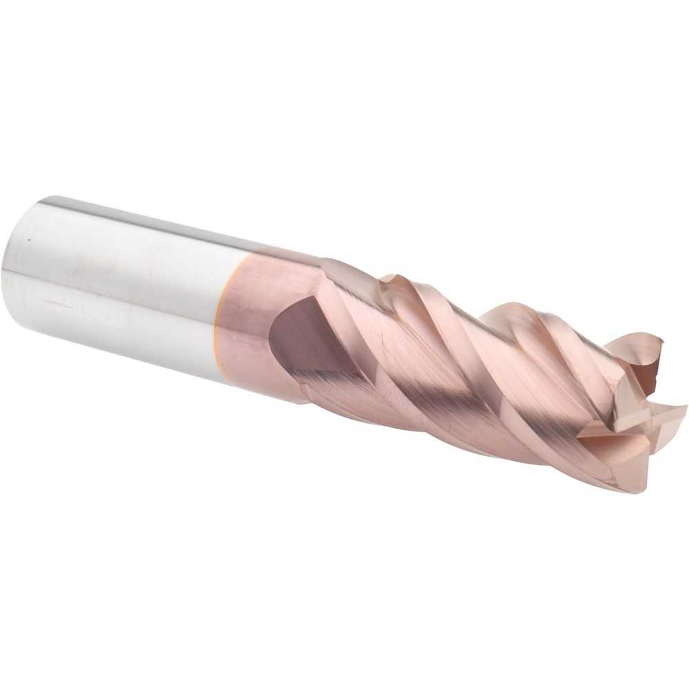 Corner Radius End Mill: 1" Dia, 2-1/4" LOC, 0.06" Radius, 4 Flutes, Solid Carbide