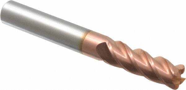 12183064 Corner Radius End Mill: 3/8" Dia, 1-1/8" LOC, 0.06" Radius, 4 Flutes, Solid Carbide  