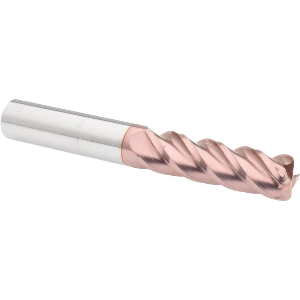 Corner Radius End Mill: 5/8" Dia, 2-1/8" LOC, 0.09" Radius, 4 Flutes, Solid Carbide