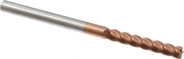 Accupro 12183236 Corner Radius End Mill: 1/4" Dia, 1-1/2" LOC, 0.02" Radius, 4 Flutes, Solid Carbide 