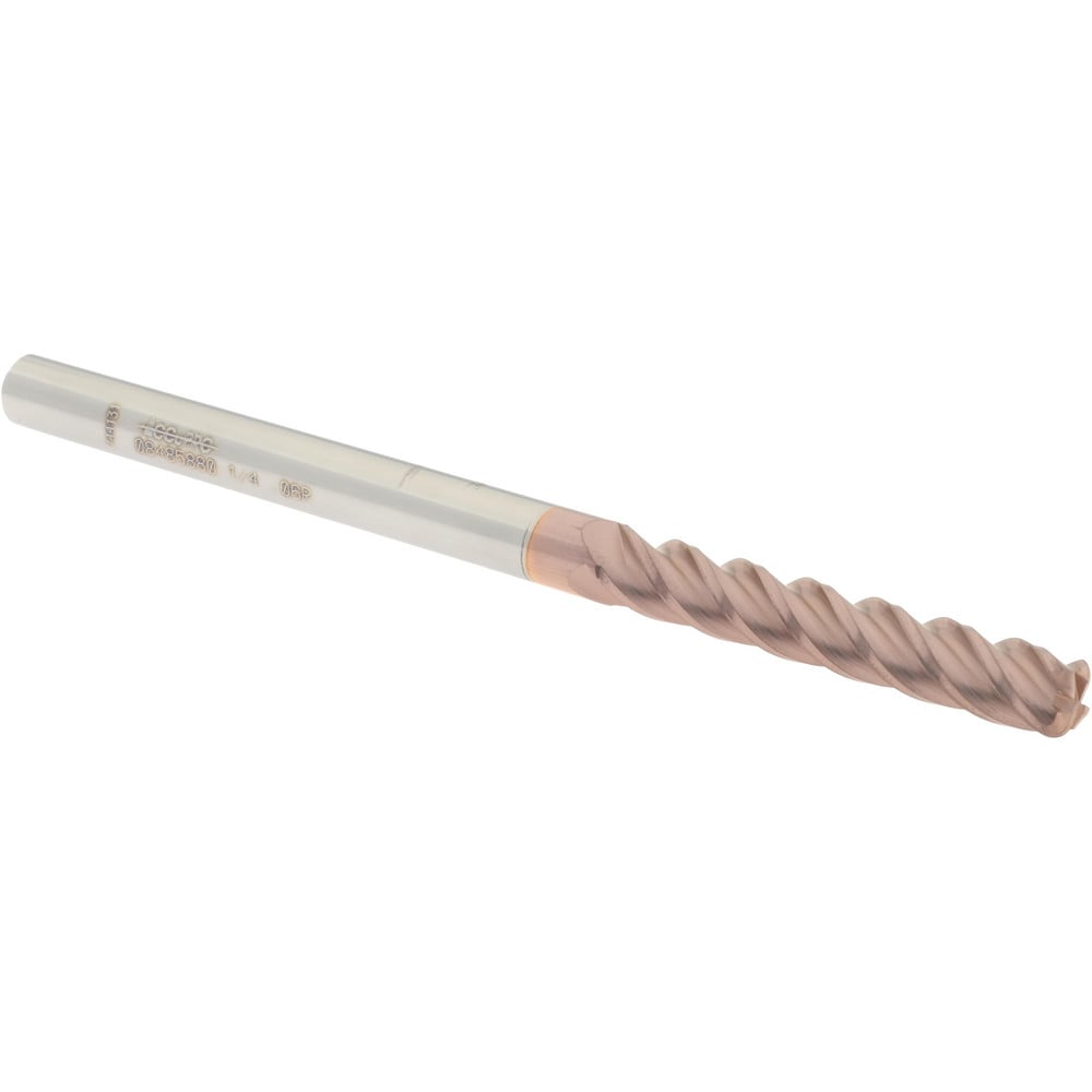 Accupro 12183239 Corner Radius End Mill: 1/4" Dia, 1-1/2" LOC, 0.06" Radius, 4 Flutes, Solid Carbide 