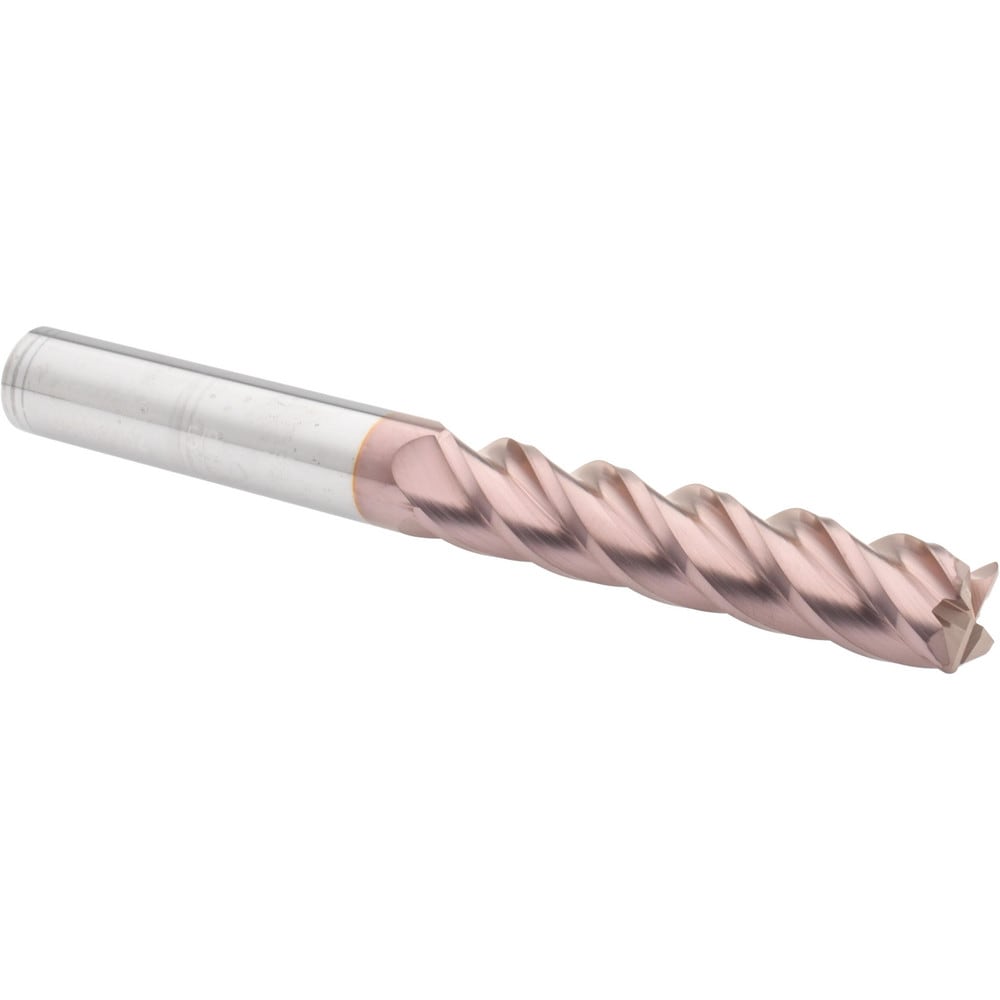 Corner Radius End Mill: 5/8" Dia, 3" LOC, 0.045" Radius, 4 Flutes, Solid Carbide