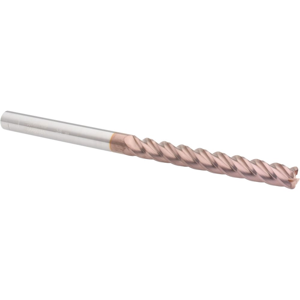 Accupro 12183760 Corner Radius End Mill: 3/8" Dia, 3" LOC, 0.06" Radius, 4 Flutes, Solid Carbide 