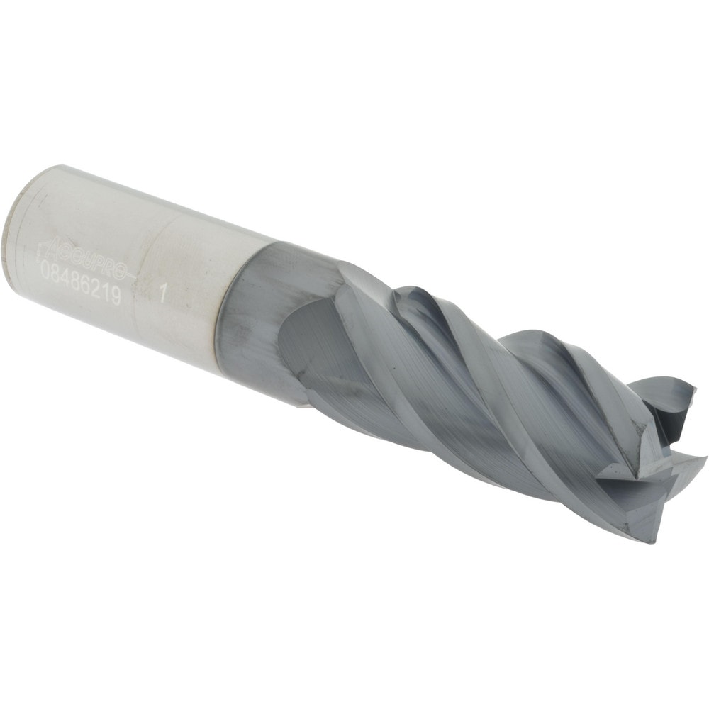 Corner Radius End Mill: 1" Dia, 2-1/4" LOC, 0.02" Radius, 4 Flutes, Solid Carbide