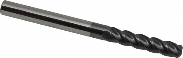 12183020 Corner Radius End Mill: 1/4" Dia, 1-1/8" LOC, 0.09" Radius, 4 Flutes, Solid Carbide  