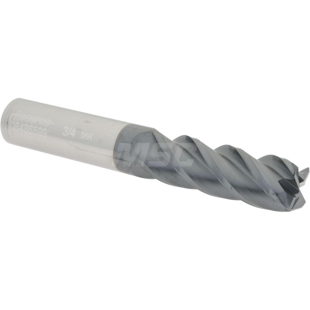 Accupro 12183157 Corner Radius End Mill: 3/4" Dia, 2-1/4" LOC, 0.06" Radius, 4 Flutes, Solid Carbide Image