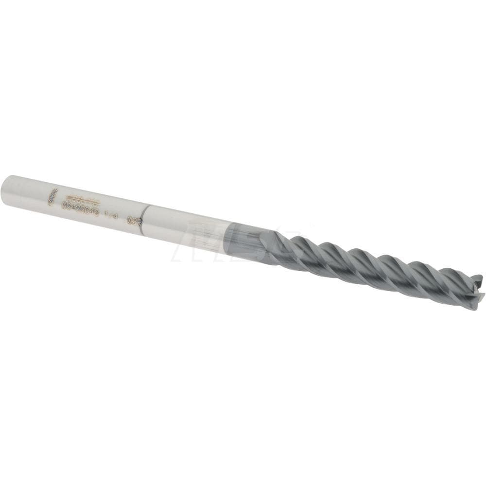 Accupro 12183244 Corner Radius End Mill: 1/4" Dia, 1-1/2" LOC, 0.02" Radius, 4 Flutes, Solid Carbide 