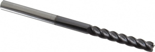 Accupro 12183245 Corner Radius End Mill: 1/4" Dia, 1-1/2" LOC, 0.03" Radius, 4 Flutes, Solid Carbide 