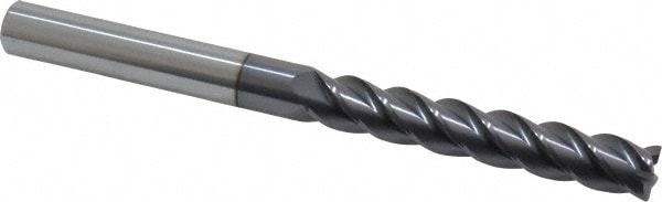 Accupro 12183329 Corner Radius End Mill: 1/2" Dia, 3" LOC, 0.03" Radius, 4 Flutes, Solid Carbide Image