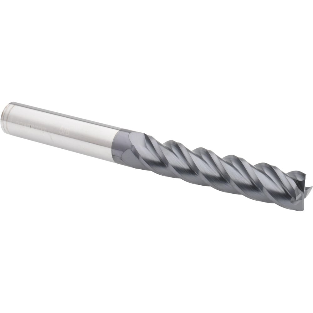 Corner Radius End Mill: 5/8" Dia, 3" LOC, 0.01" Radius, 4 Flutes, Solid Carbide