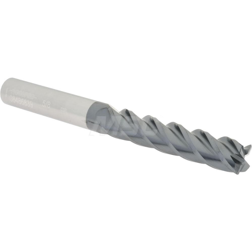 Accupro 12183359 Corner Radius End Mill: 5/8" Dia, 3" LOC, 0.03" Radius, 4 Flutes, Solid Carbide Image