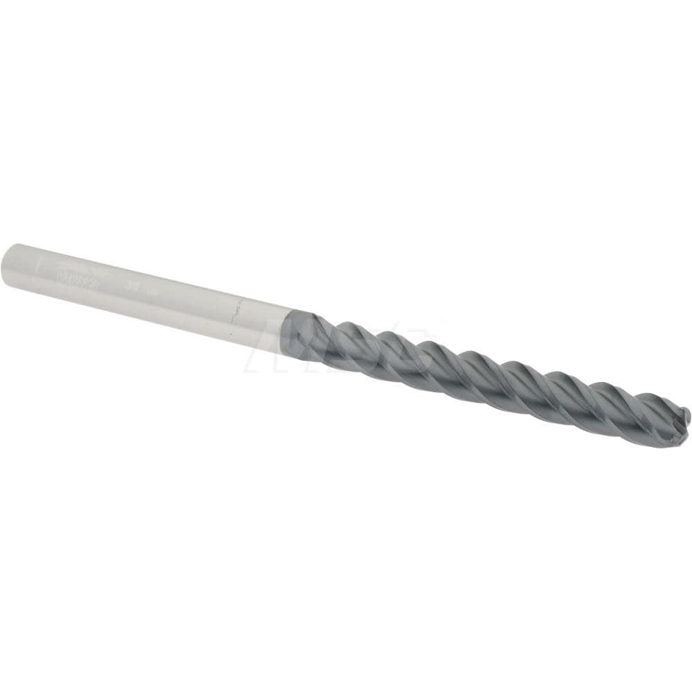 Accupro 12183764 Corner Radius End Mill: 3/8" Dia, 3" LOC, 1/8" Radius, 4 Flutes, Solid Carbide 