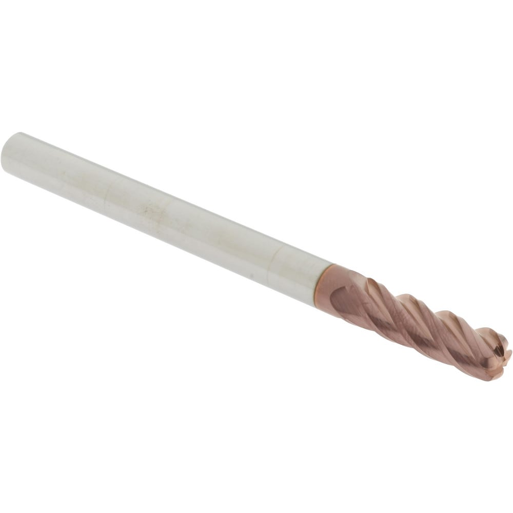 Corner Radius End Mill: 5/16" Dia, 1" LOC, 0.09" Radius, 4 Flutes, Solid Carbide