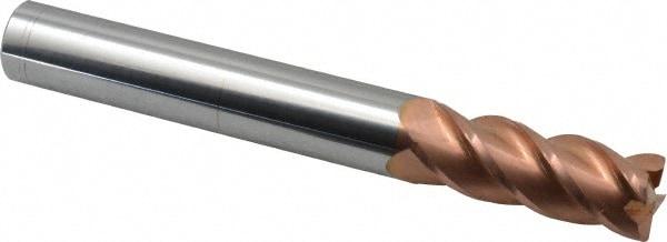 Corner Radius End Mill: 3/4" Dia, 2" LOC, 0.03" Radius, 4 Flutes, Solid Carbide