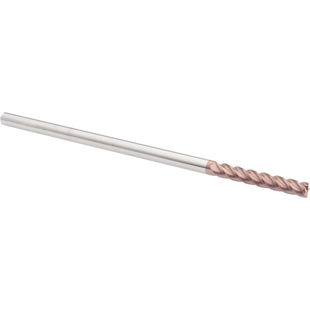 Corner Radius End Mill: 1/4" Dia, 1-1/2" LOC, 0.01" Radius, 4 Flutes, Solid Carbide