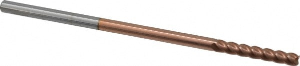 Corner Radius End Mill: 1/4" Dia, 1-1/2" LOC, 0.03" Radius, 4 Flutes, Solid Carbide