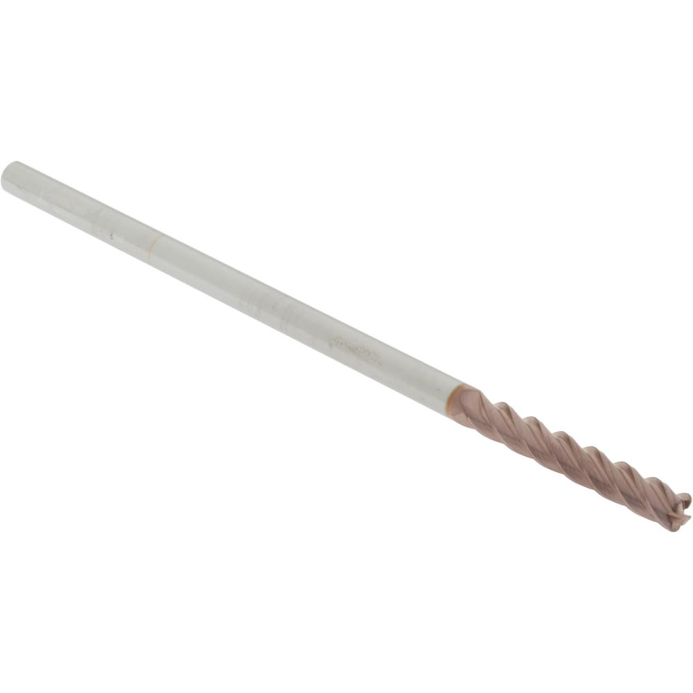 Corner Radius End Mill: 1/4" Dia, 1-1/2" LOC, 0.045" Radius, 4 Flutes, Solid Carbide