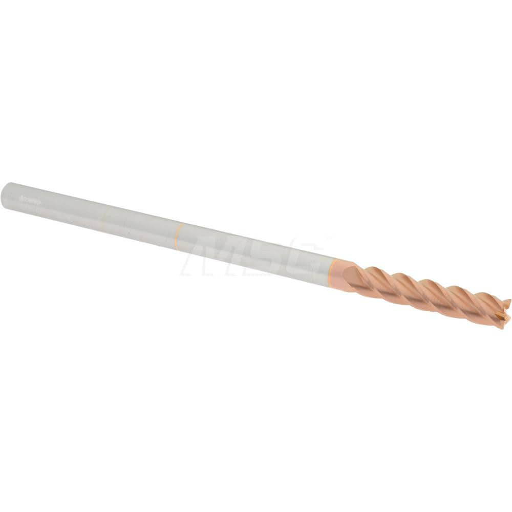 Corner Radius End Mill: 5/16" Dia, 1-1/2" LOC, 0.015" Radius, 4 Flutes, Solid Carbide