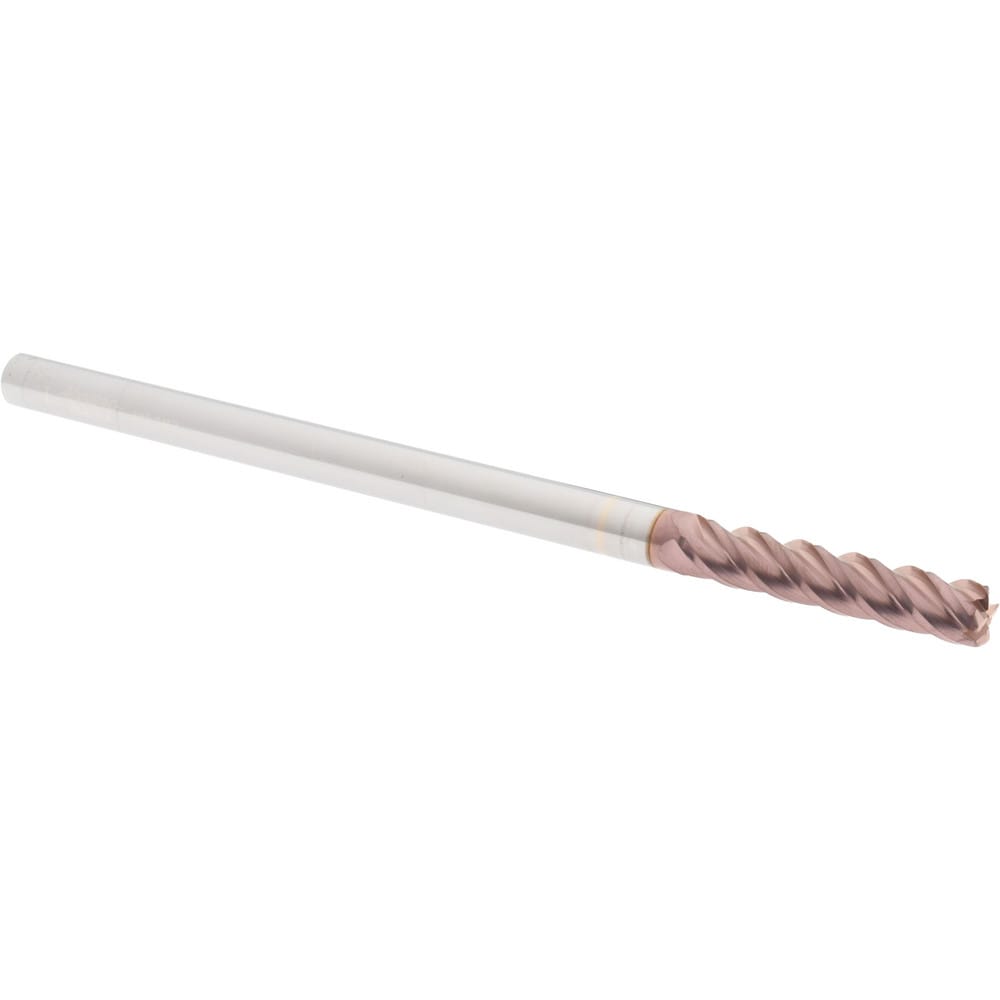 Corner Radius End Mill: 5/16" Dia, 1-1/2" LOC, 0.045" Radius, 4 Flutes, Solid Carbide