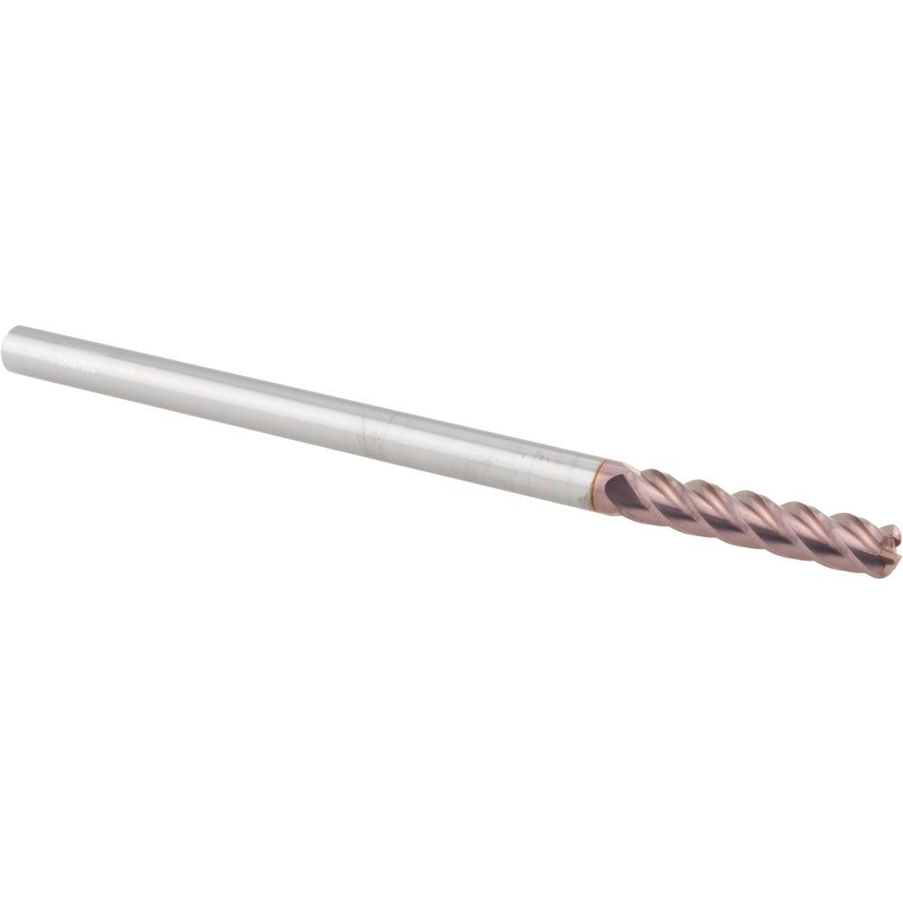 Corner Radius End Mill: 5/16" Dia, 1-1/2" LOC, 0.0900" Radius, 4 Flute, Solid Carbide
