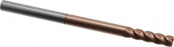 Accupro 12183702 Corner Radius End Mill: 3/8" Dia, 1-1/2" LOC, 0.045" Radius, 4 Flutes, Solid Carbide 