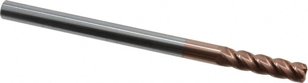 Accupro 12183703 Corner Radius End Mill: 3/8" Dia, 1-1/2" LOC, 0.06" Radius, 4 Flutes, Solid Carbide 