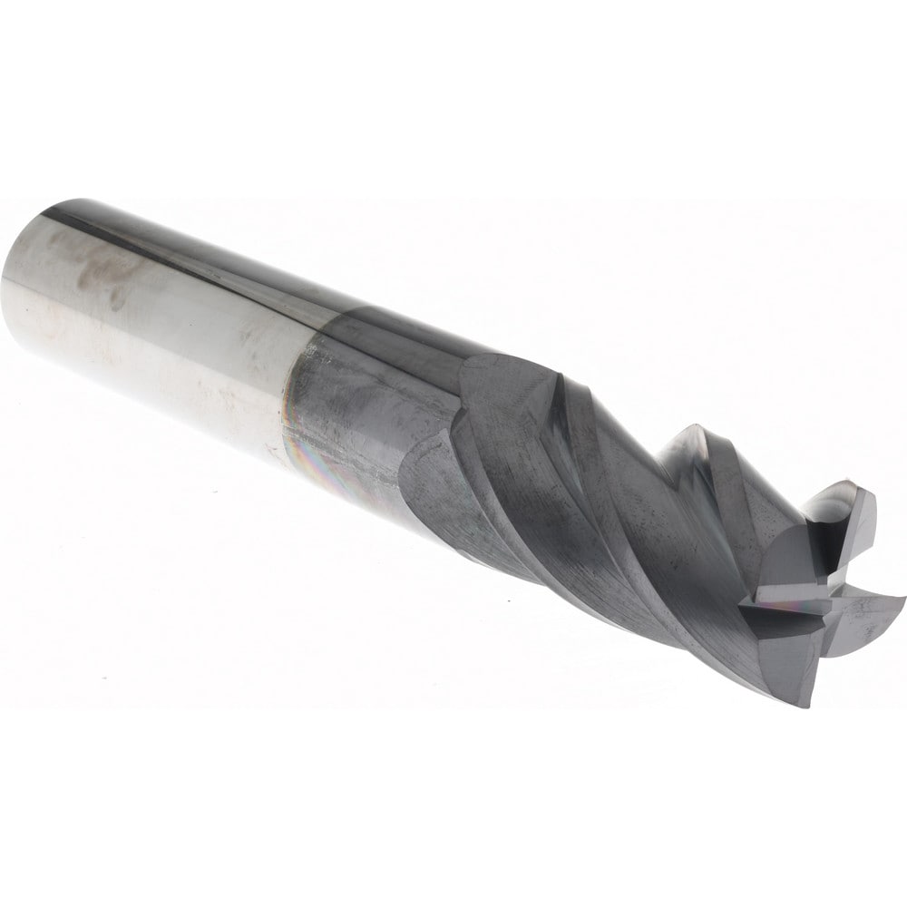 Corner Radius End Mill: 1" Dia, 2" LOC, 0.015" Radius, 4 Flutes, Solid Carbide