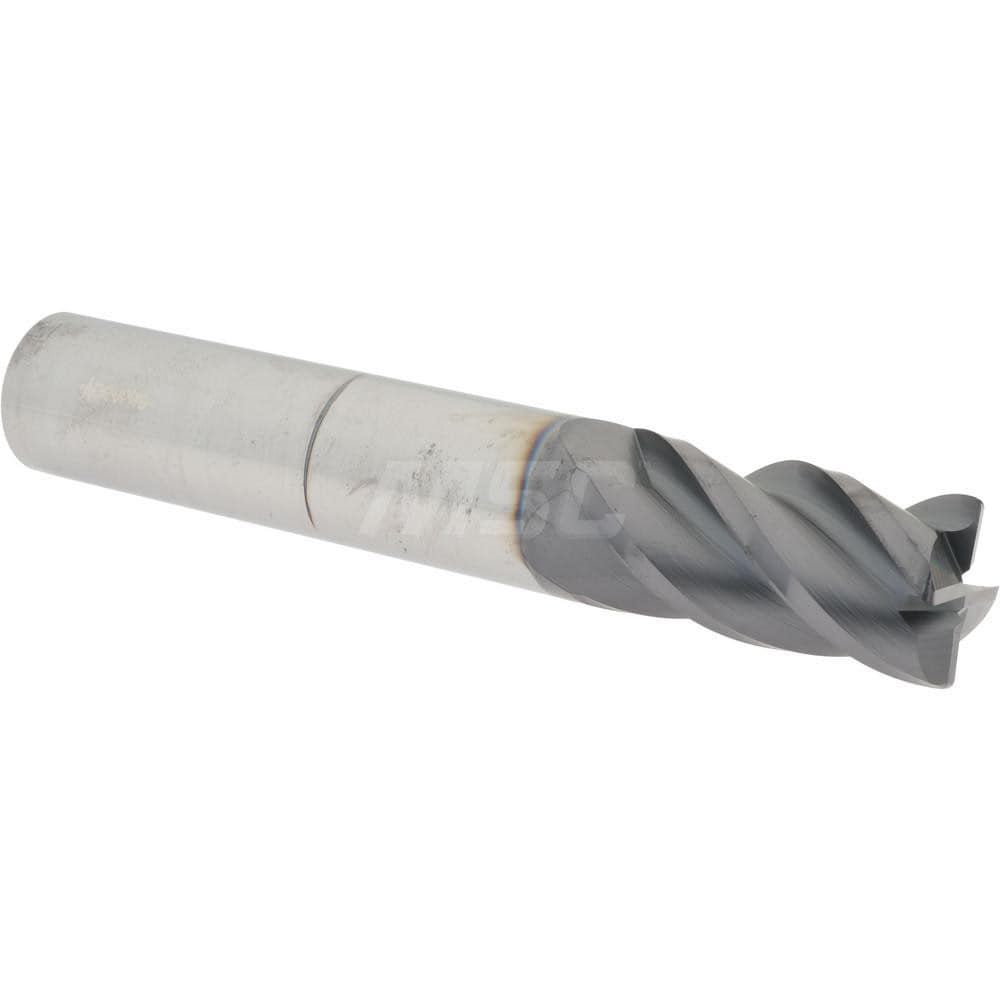 Corner Radius End Mill: 1" Dia, 2" LOC, 0.06" Radius, 4 Flutes, Solid Carbide