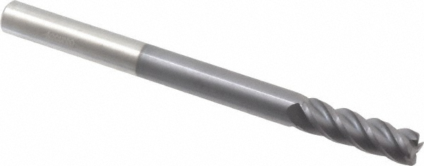 12183518 Corner Radius End Mill: 5/16" Dia, 1" LOC, 0.03" Radius, 4 Flutes, Solid Carbide  