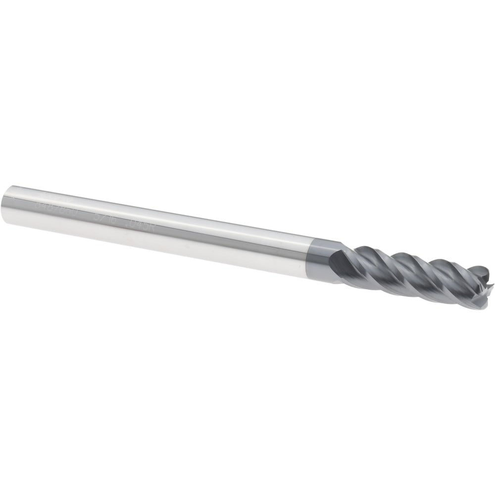 Corner Radius End Mill: 5/16" Dia, 1" LOC, 0.0450" Radius, 4 Flute, Solid Carbide