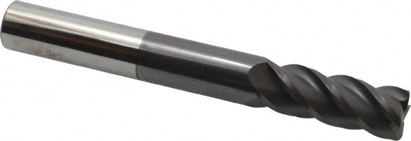 Corner Radius End Mill: 3/4" Dia, 2" LOC, 0.06" Radius, 4 Flutes, Solid Carbide