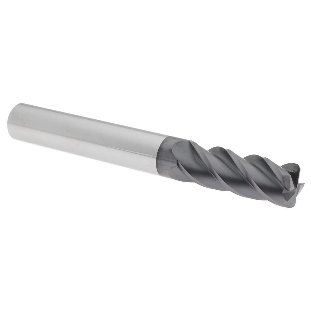 Corner Radius End Mill: 3/4" Dia, 2" LOC, 0.09" Radius, 4 Flutes, Solid Carbide