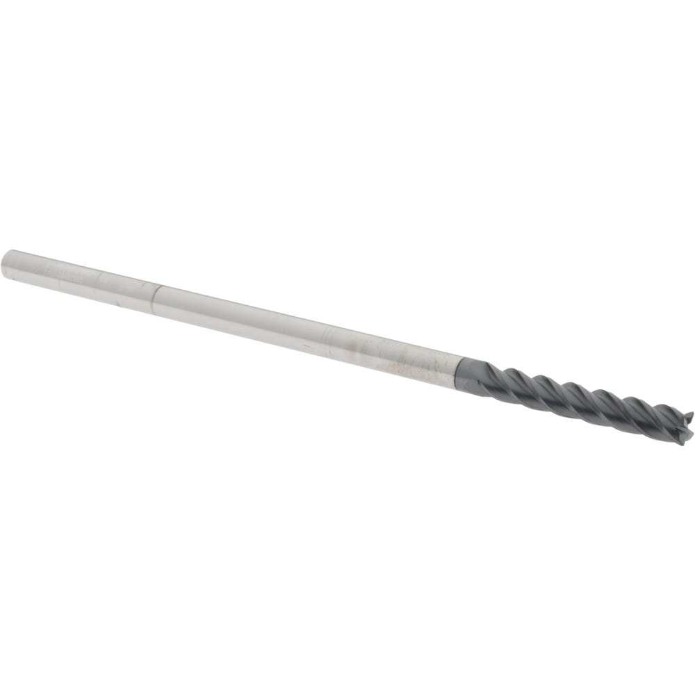 Corner Radius End Mill: 1/4" Dia, 1-1/2" LOC, 0.015" Radius, 4 Flutes, Solid Carbide
