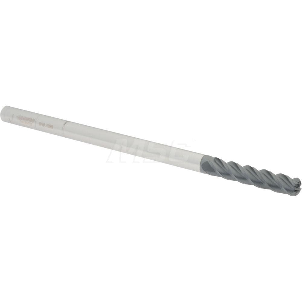 Corner Radius End Mill: 5/16" Dia, 1-1/2" LOC, 1/8" Radius, 4 Flutes, Solid Carbide